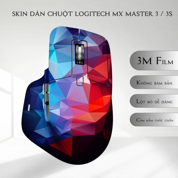 Skin dán chuột Logitech MX Master 2, 2s, 3, 3s mẫu polygon