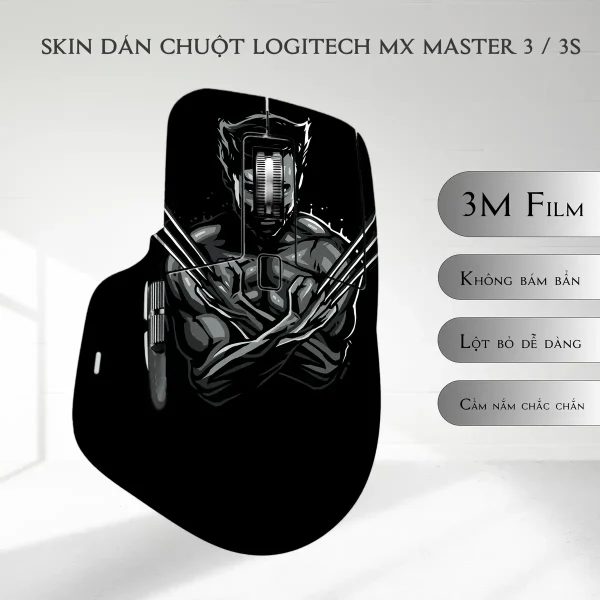 Skin dán chuột Logitech MX Master 2, 2s, 3, 3s mẫu wolverine film007