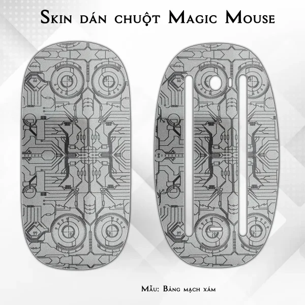Skin dán chuột Magic Mouse mẫu Bảng mạch xám