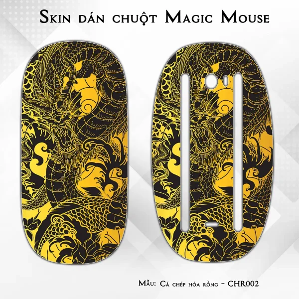 Skin dán chuột Magic Mouse mẫu Cá chép hóa rồng - CHR002