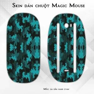 Skin dán chuột Magic Mouse mẫu da dắn xanh cyan