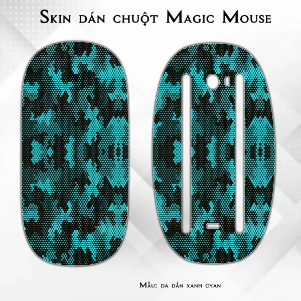 Skin dán chuột Magic Mouse mẫu da dắn xanh cyan