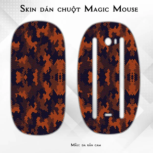 Skin dán chuột Magic Mouse mẫu da rắn cam