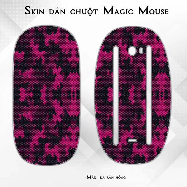 Skin dán chuột Magic Mouse mẫu da rắn hồng