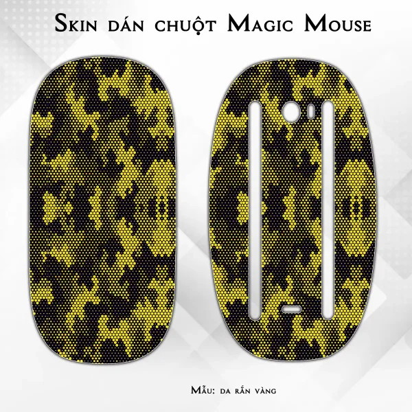 Skin dán chuột Magic Mouse mẫu da rắn vàng