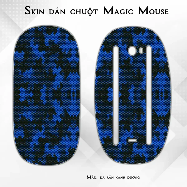 Skin dán chuột Magic Mouse mẫu da rắn xanh dương