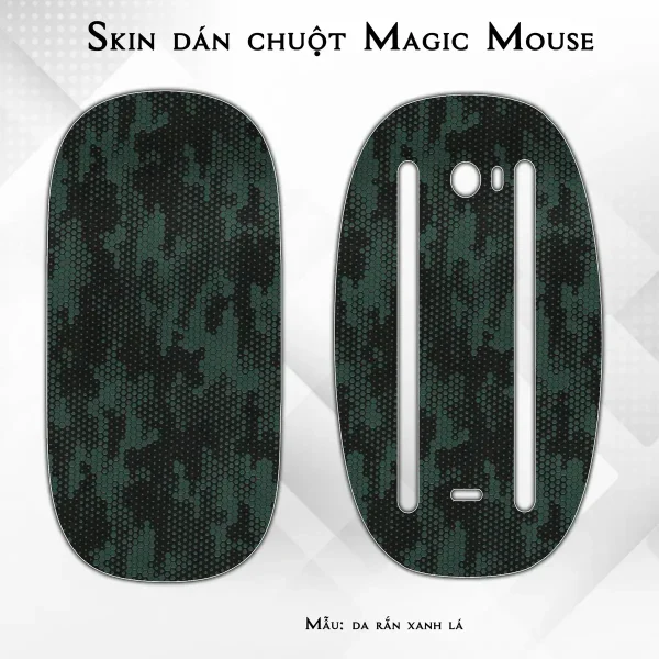 Skin dán chuột Magic Mouse mẫu da rắn xanh lá