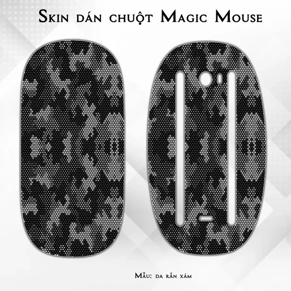 Skin dán chuột Magic Mouse mẫu da rắn xám