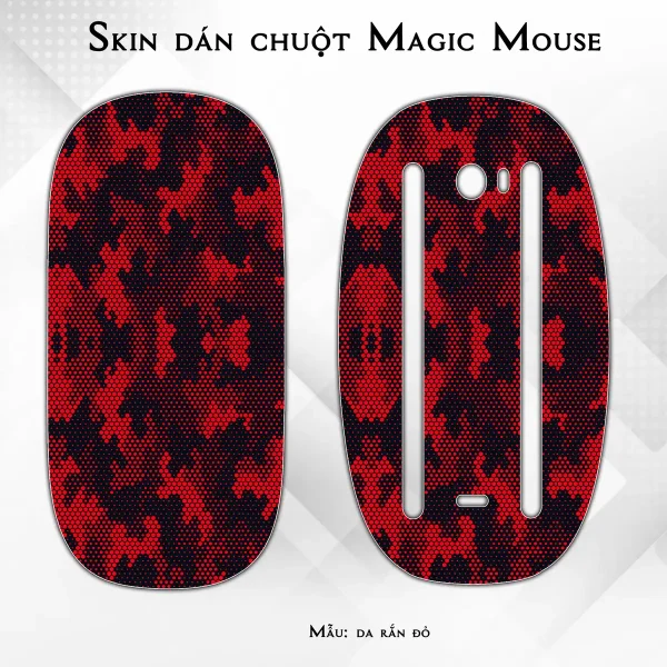 Skin dán chuột Magic Mouse mẫu da rắn đỏ