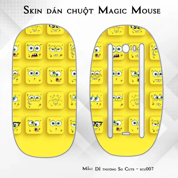 Skin dán chuột Magic Mouse mẫu Dễ thương So Cute - scu007