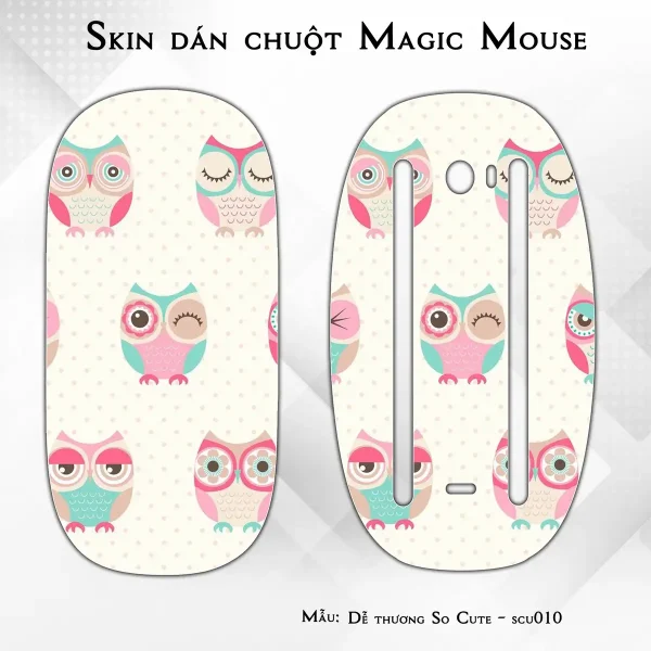 Skin dán chuột Magic Mouse mẫu Dễ thương So Cute - scu010