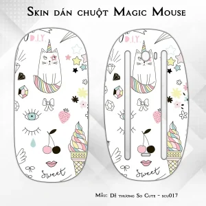 Skin dán chuột Magic Mouse mẫu Dễ thương So Cute - scu017