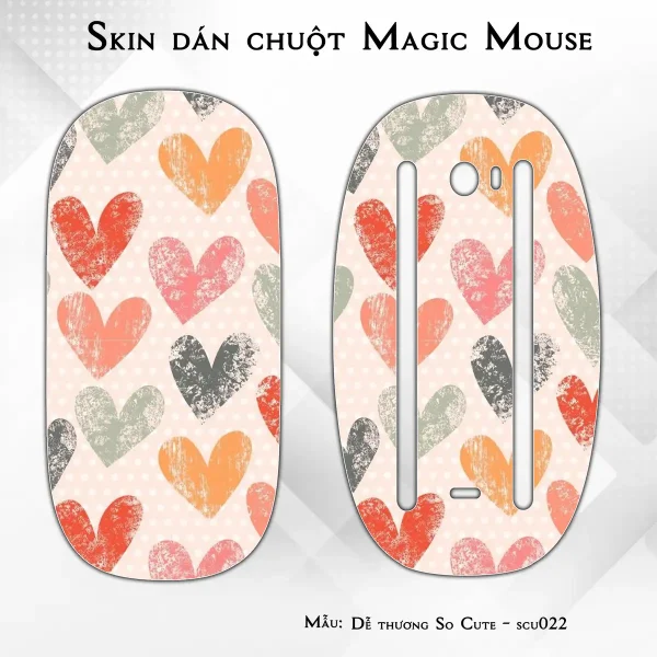 Skin dán chuột Magic Mouse mẫu Dễ thương So Cute - scu022