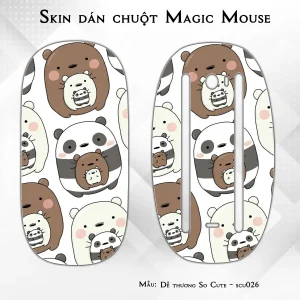 Skin dán chuột Magic Mouse mẫu Dễ thương So Cute - scu026