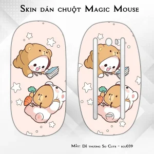 Skin dán chuột Magic Mouse mẫu Dễ thương So Cute - scu039