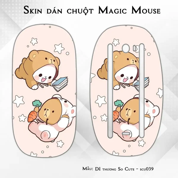 Skin dán chuột Magic Mouse mẫu Dễ thương So Cute - scu039