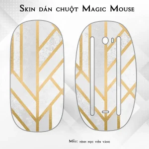 Skin dán chuột Magic Mouse mẫu hình học viền vàng