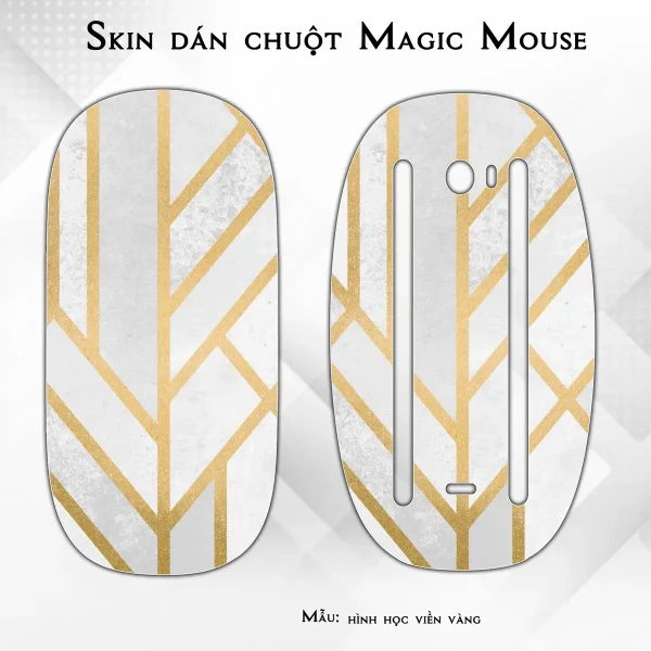 Skin dán chuột Magic Mouse mẫu hình học viền vàng