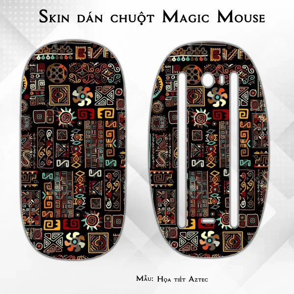 Skin dán chuột Magic Mouse mẫu Họa tiết Aztec