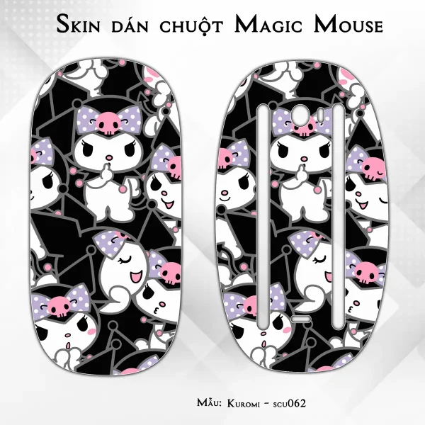 Skin dán chuột Magic Mouse mẫu Kuromi - scu062