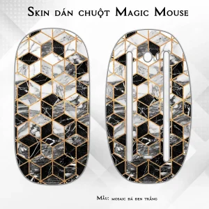 Skin dán chuột Magic Mouse mẫu mosaic đá đen trắng