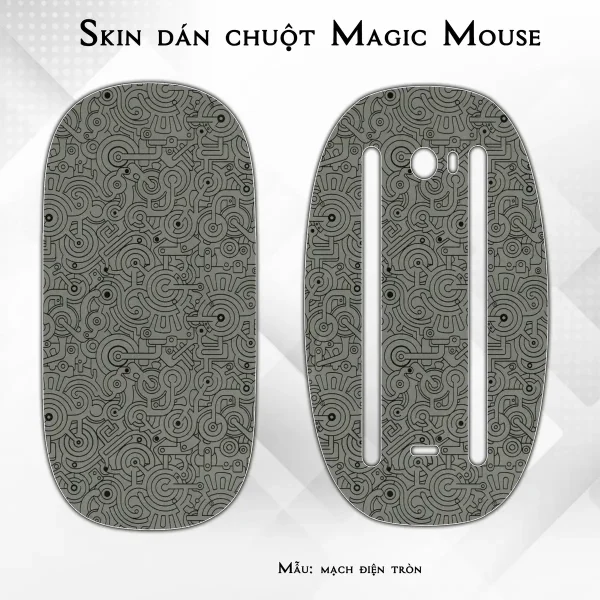 Skin dán chuột Magic Mouse mẫu mạch điện tròn