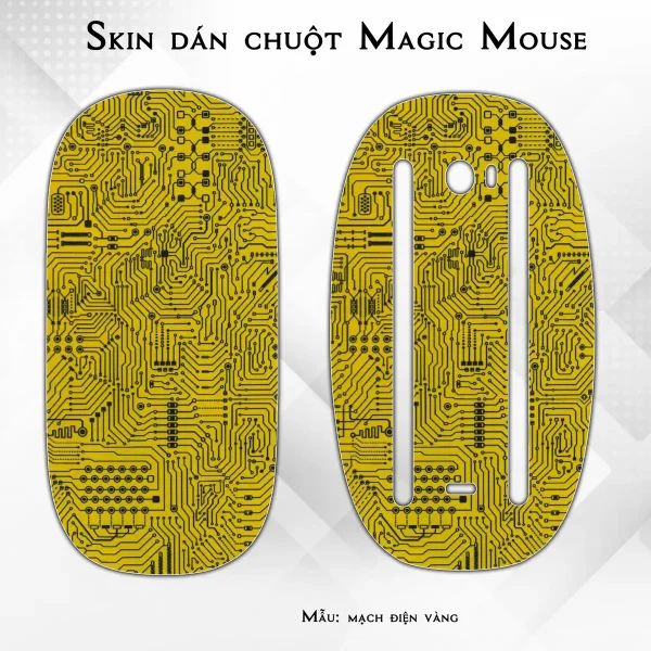 Skin dán chuột Magic Mouse mẫu mạch điện vàng