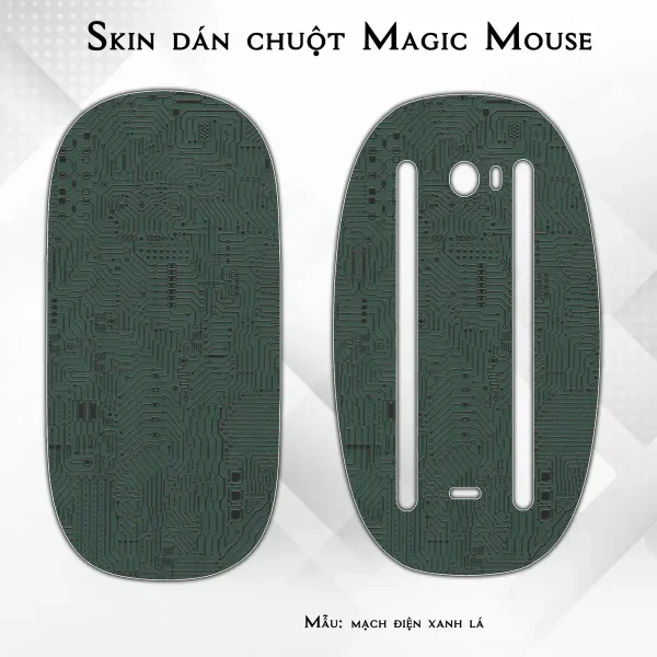 Skin dán chuột Magic Mouse mẫu mạch điện xanh lá