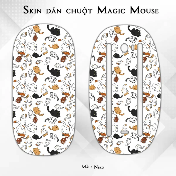 Skin dán chuột Magic Mouse mẫu Neko