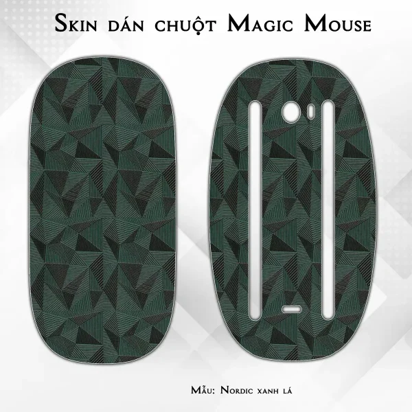 Skin dán chuột Magic Mouse mẫu Nordic xanh lá
