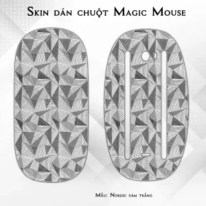 Skin dán chuột Magic Mouse mẫu Nordic xám trắng