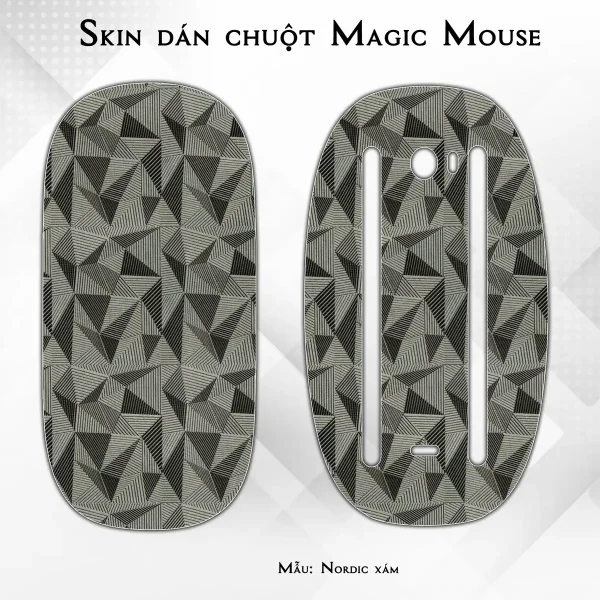 Skin dán chuột Magic Mouse mẫu Nordic xám