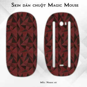 Skin dán chuột Magic Mouse mẫu Nordic đỏ