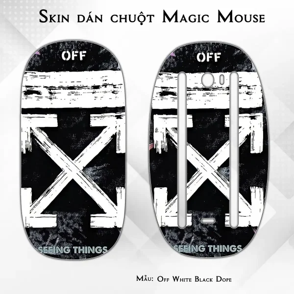 Skin dán chuột Magic Mouse mẫu Off White Black Dope