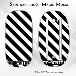 Skin dán chuột Magic Mouse mẫu OFF White sọc đen trắng