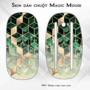 Skin dán chuột Magic Mouse mẫu Ombre cubes vàng xanh