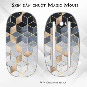 Skin dán chuột Magic Mouse mẫu Ombre cubes đen bạc