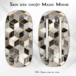 Skin dán chuột Magic Mouse mẫu Ombre cubes đen trắng