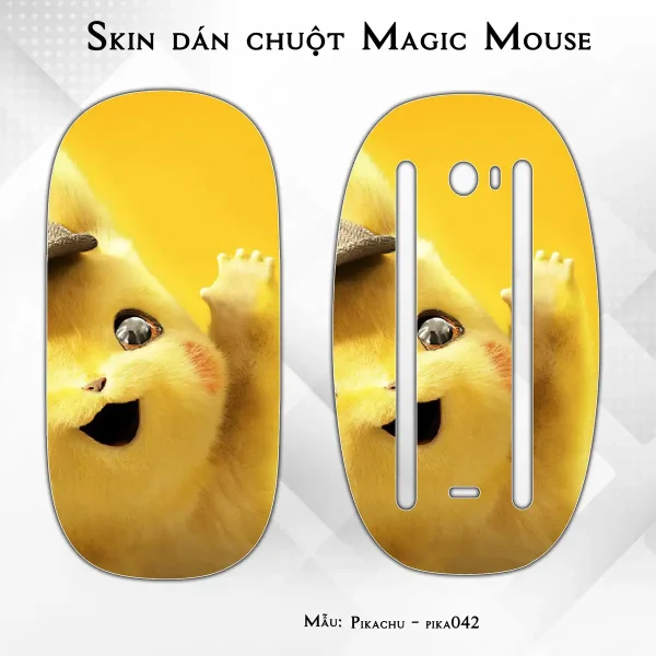 Skin dán chuột Magic Mouse mẫu Pikachu - pika042