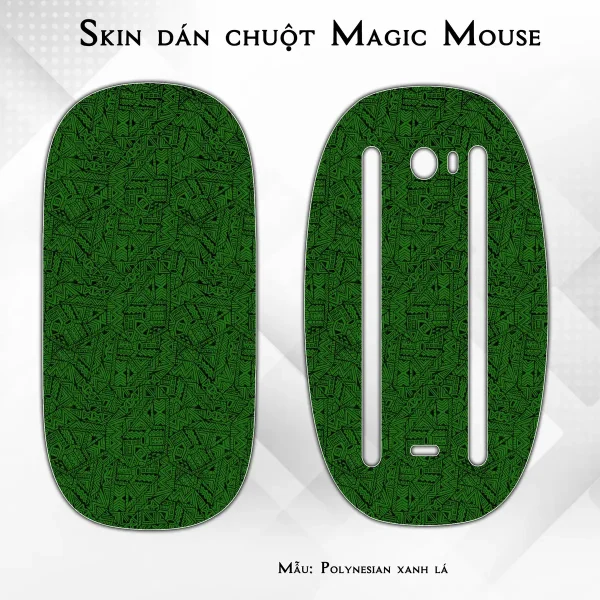 Skin dán chuột Magic Mouse mẫu Polynesian xanh lá