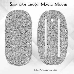 Skin dán chuột Magic Mouse mẫu Polynesian đen trắng