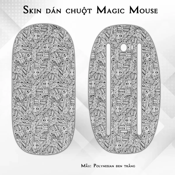Skin dán chuột Magic Mouse mẫu Polynesian đen trắng