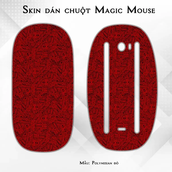 Skin dán chuột Magic Mouse mẫu Polynesian đỏ