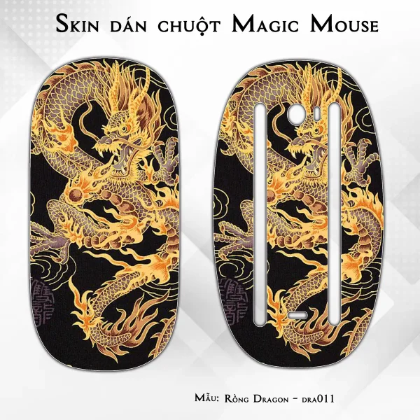 Skin dán chuột Magic Mouse mẫu Rồng Dragon - dra011