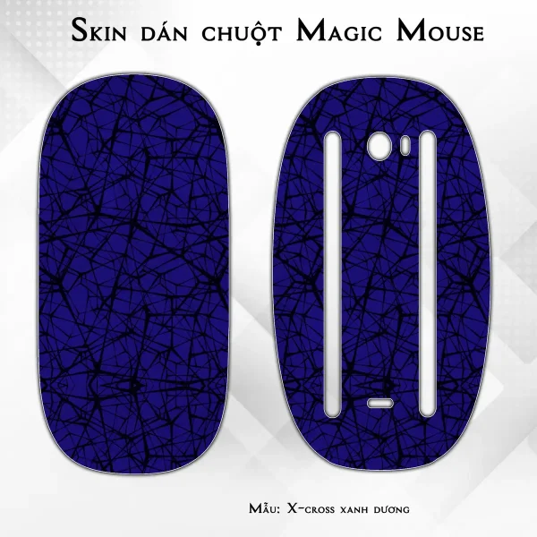 Skin dán chuột Magic Mouse mẫu X-cross xanh dương