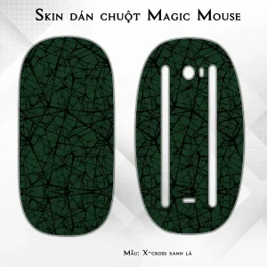 Skin dán chuột Magic Mouse mẫu X-cross xanh lá