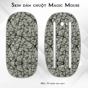 Skin dán chuột Magic Mouse mẫu X-cross xám gray