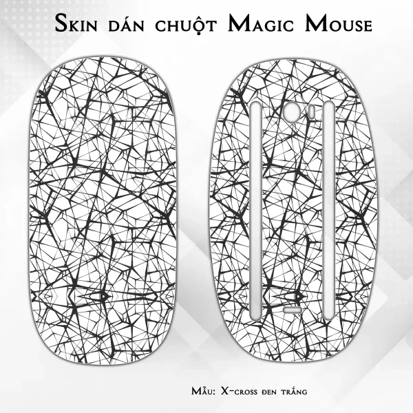 Skin dán chuột Magic Mouse mẫu X-cross đen trắng