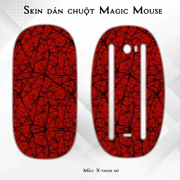 Skin dán chuột Magic Mouse mẫu X-cross đỏ