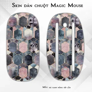 Skin dán chuột Magic Mouse mẫu đá xanh hồng xếp lẫn